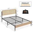 thumbnail image 4 of Ourlova Full Size Rattan Bed Frame with Headboard Boho Style Full Platform Bed with Strong Metal Slats Support Under Bed Storage Noise-Free No Box Spring Needed, 4 of 7