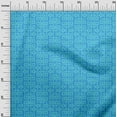 thumbnail image 3 of oneOone Silk Tabby Turquoise Blue Fabric Geometric Dress Material Fabric Print Fabric By The Yard 42 Inch Wide, 3 of 5
