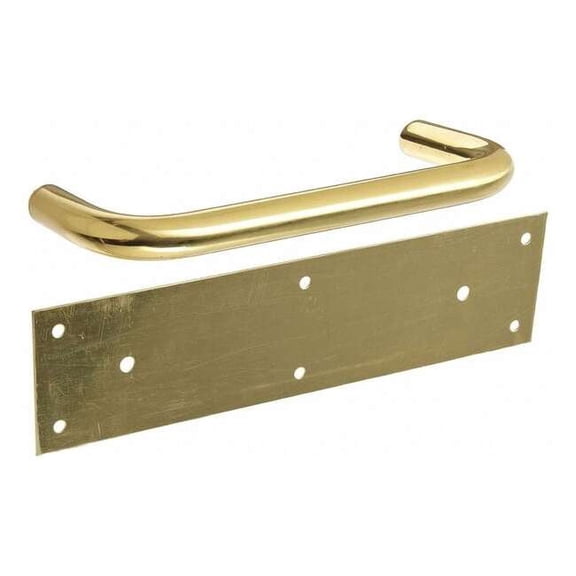 Rockwood Door Pull Plate, Brass, 12"L x 3"W, 0.05" Proj. BF107 X 70A.3