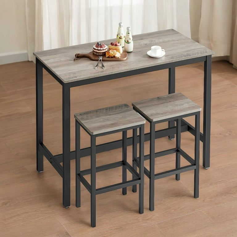 VASAGLE Bar Table Set, Bar Table with 2 Bar Stools, Dining