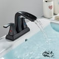 thumbnail image 2 of Zovajonia Matte Black Widespread Bathroom Basin Faucet Drain Sink Vanity Mixer Tap 2 or 3 Holes Vessel, 2 of 8