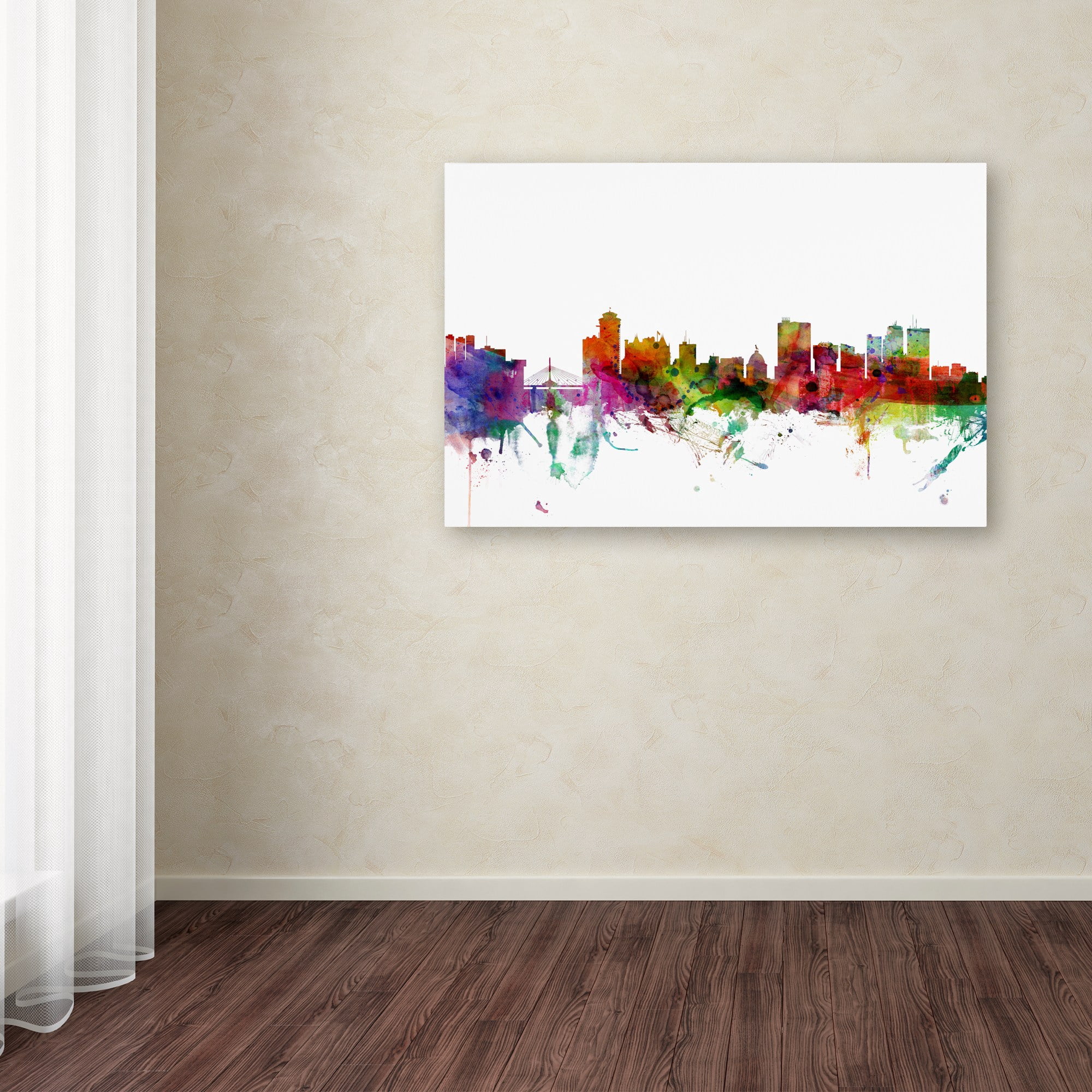Trademark Fine Art "Winnipeg Canada Skyline" Canvas Art by Michael Tompsett