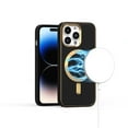 thumbnail image 2 of Phone Case for Apple iPhone 13 /6.1" Ultimate Leather Hybrid with MagSafe Compatible Bumper Gold Frame Protection Cover fit iPhone 13 - Black, 2 of 6