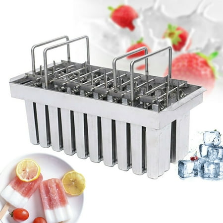 

OUKANING 20Pcs Ice Cream Popsicle Frozen Mold Stainless Steel Mold Ice Cream Stick Holder Mold Ice Tray