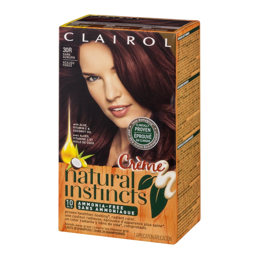 Clairol natural instincts creme ammonia free 30r dark auburn, 1.0 ... Wonen rood creme