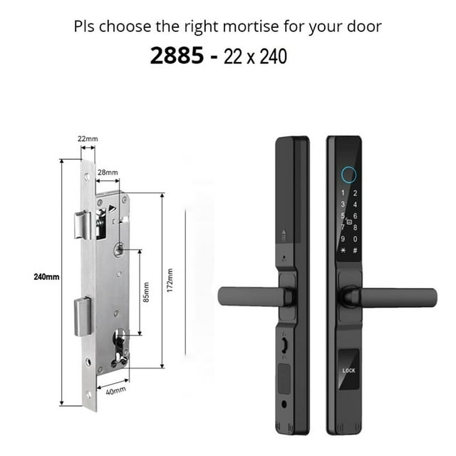 Waterproof Smart Door Lock Fingerprint APP Password RFID Card Keyless Digital Electronic Lock Aluminum/s Sliding ,Easy Installation