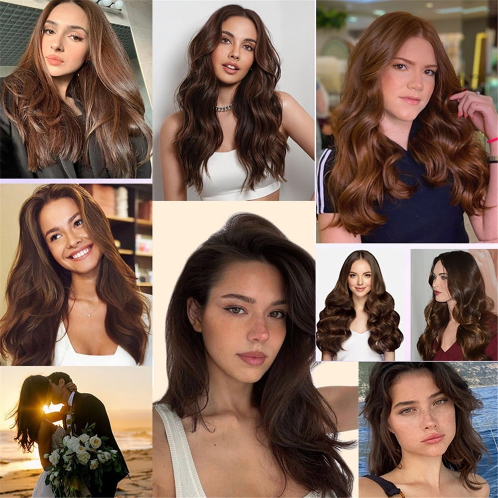 Human Hair Clip in Hair Extensions, #4 Brown Color 8Pcs 120g Straight Hair Clip in Hair Extensions Double Weft  Real Remy Human Hair Clip Ins