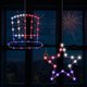 thumbnail image 4 of Juego decorativo de pentagrama y sombrero de hierro forjado que brilla en la oscuridad para el Día de la Independencia. Luces para ventana rojas blancas y azules para el 4 de julio y el Día de los, 4 of 7