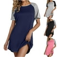 thumbnail image 2 of Npasoilc Summer Short Sleeves for Women Crew Neck Sleep T-Shirts Lightweight Tops Casual Loose Blouse Pullover Pajamas, 2 of 7