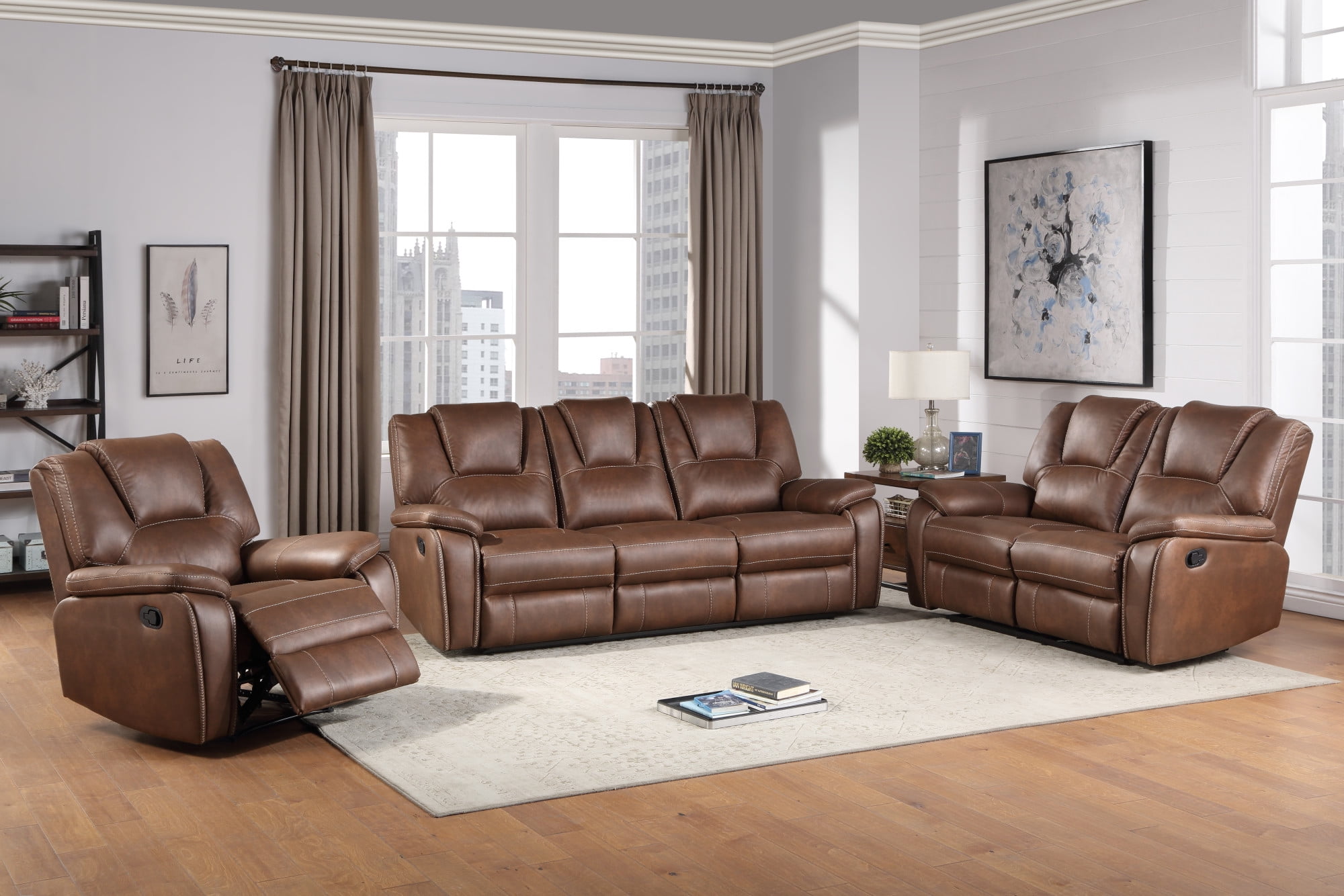 Steve Silver Katrine Faux Leather Reclining Sofa