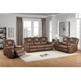 thumbnail image 3 of Steve Silver Katrine Faux Leather Reclining Sofa, Chestnut Brown, 3 of 12