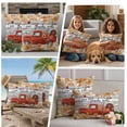 thumbnail image 5 of Red Truck Fall Outdoor Waterproof Pillow Covers, Thanksgiving Botanical Pumpkins Leaves Wooden Decorative Square Throw Pillowcase Sofa Cushion Sham for Patio/Couch/Chair, 26"x26" 2 Pack, 5 of 8