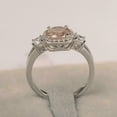 thumbnail image 3 of HeartsAndYou 2.02ct Natural Morganite & Diamond Ring Halo Trilogy 100% 14k SOLID White Gold, 3 of 8