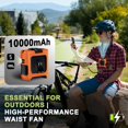 thumbnail image 2 of Ventilador portátil con clip para cintura AINFTIME 2025, 10000 mAh, naranja, 2 of 6