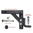 thumbnail image 2 of Adjustable 4 Level Trailer 10 Inch Drop Hitch Ball Mount Tow for 2 Inch Receiver RV Parts Camper Caravan Accessories, 2 of 6