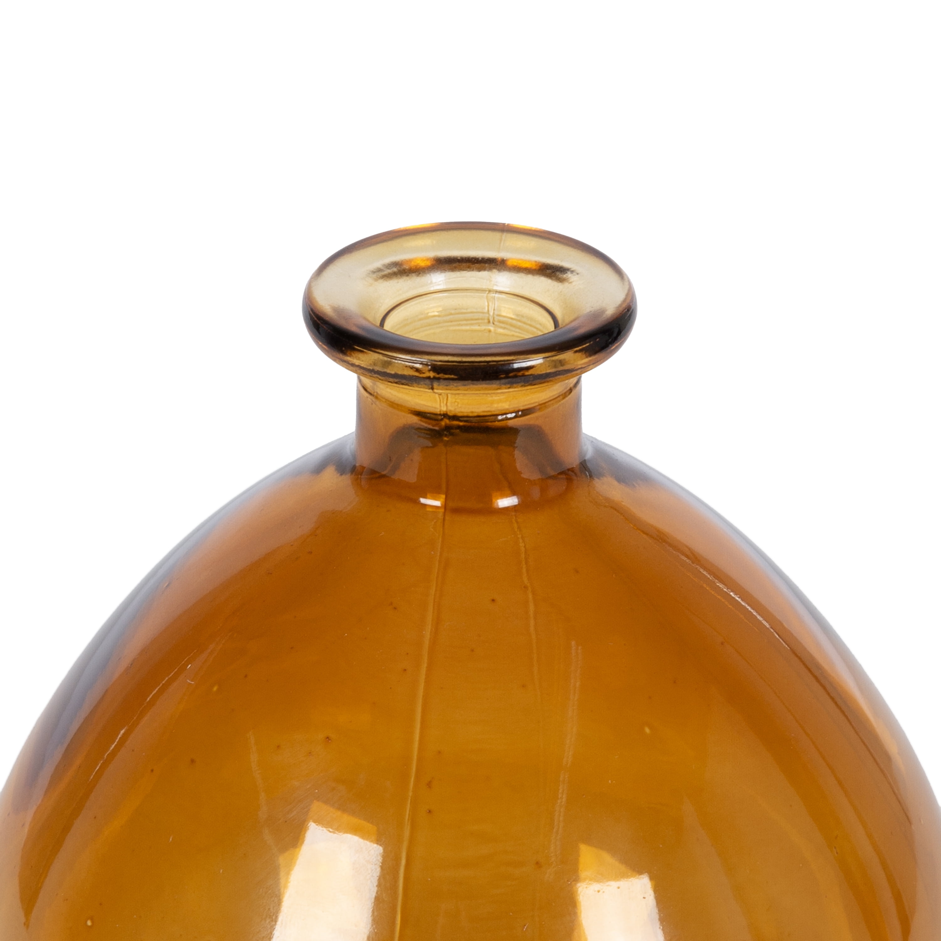 Home Decor Collection 5.7" Amber Translucent Glass Indoor Tabletop Vase by Home Decor Collection
