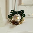 thumbnail image 6 of SLYNSHome Christmas Mini Wreath Ornaments with Bells,Hanging Small Bow Wreath for Kitchen Cabinet Porch Wall Window Decor, 6 of 6