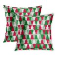 thumbnail image 1 of BSDHOME Housse de Coussin Motif Arbre de Noël Vert Abstrait Rouge 20x20 Pouces, Ensemble de 2, 1 of 1