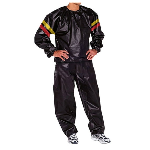 FRSASU Heavy Duty Sauna Suit for Men Women Weight Loss Exercise Slim Gym Fitness Workout Durable Sweat Sauna Suits Black-B