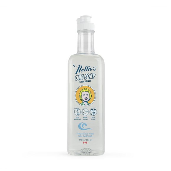 Nellie's One Soap, 570ml, Fragrance Free, Dish Soap, Hand Soap, Pet Shampoo