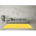 thumbnail image 3 of Ahgly Company Machine Washable Indoor Square Solid Yellow Modern Area Rugs, 3' Square, 3 of 4