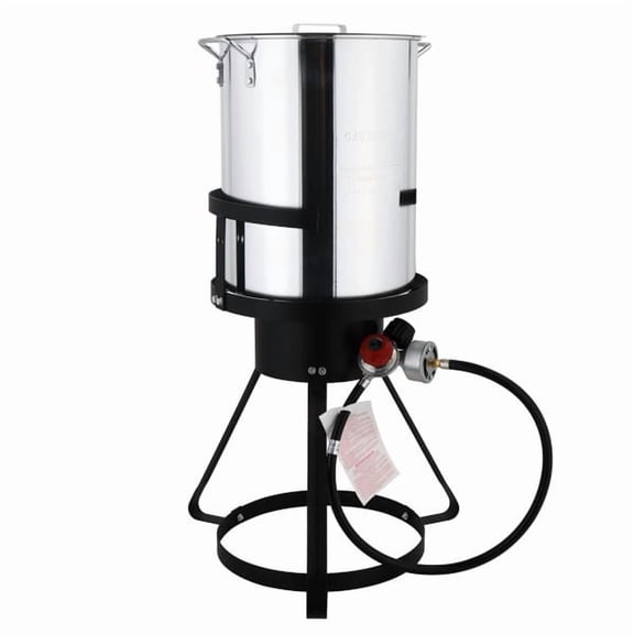 Gas Stove Tripod Rack  13”x32” Iron Aluminum Fryer Stand  Round Wok Ring Support for Gas Burners  Black Silver
