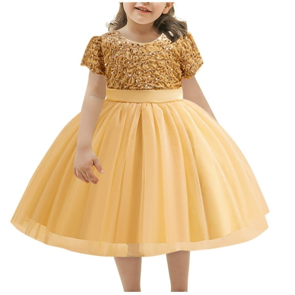 HomeGardon Flower Girl Dress,Toddler Dress for Girls,Children's Dress Sequin Dress Princess Dress Flower Girl Dress Wedding Dress,100-150