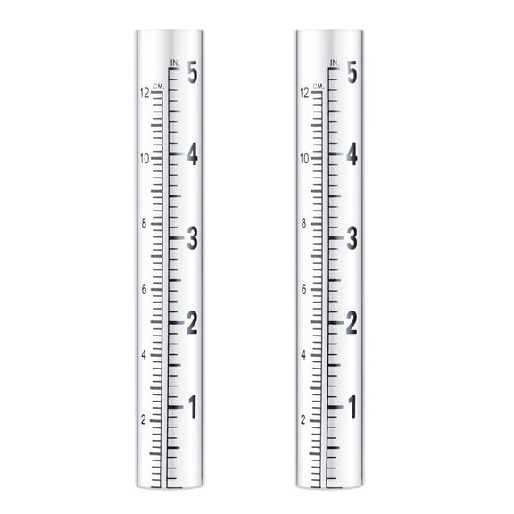 KAKOWELY Rainfall Measuring Tube Flat Bottomed 2Set