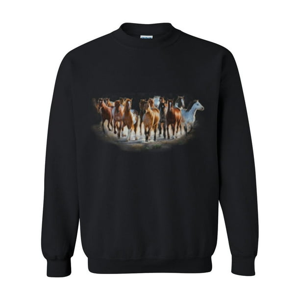 Artix - Unisex WILD HORSES HERD Crewneck Sweatshirt - Walmart.com ...