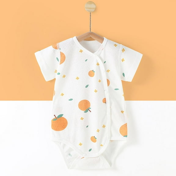 Penkiiy Summer Newborn Essentials - Ultra-Soft Cotton Baby Bodysuits with Cute Prints | Breathable Short Sleeve Onesies, Unisex Rompers