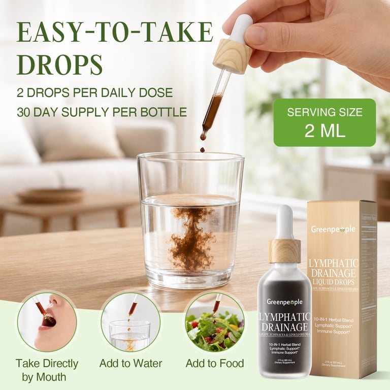 Lymphatic Drainage Drops, 10-in-1 Supplements, Echinacea - Walmart.com
