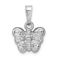 thumbnail image 3 of Finest Gold Sterling Silver Rhodium-Plated Polished Butterfly Pendant, 3 of 4