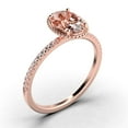 thumbnail image 3 of Gorgeous Minimalist 1.50 Carat Oval Cut Morganite And Diamond Moissanite Engagement Ring, Floral Wedding Ring in 10k Solid Rose Gold, Surprisingly Gift For Her, Promise Ring, 3 of 3