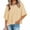 Beige, variant on Summer Oversize Women Solid Color Half Sleeve Loose Shirt Tee Casual Tops