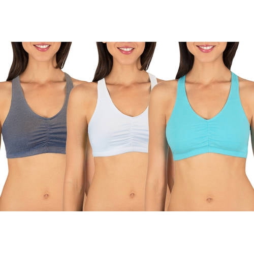 fruit of the loom shirred front sports bra