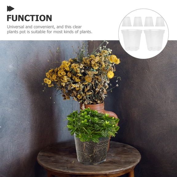 AURARMLET 6-Pack Large Orchid Pots with Drainage Holes for Indoor Outdoor Gardening 15.5x15.5x14 cm Plant Containers