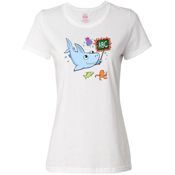 Inktastic Teacher Shark with School of Fish Women's T-Shirt
