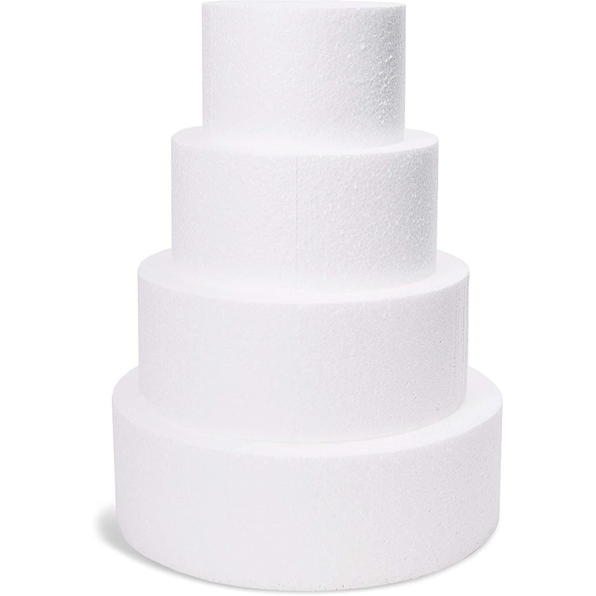 4pc set ROUND CAKE DUMMY 3" Thick 6" 8" 10" 12" EPS Foam Wedding Styrofoam Fake 