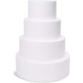 thumbnail image 1 of Ensemble de 4 Mannequins Ronds pour Gâteau, Cercle en Mousse de Polystyrène pour Présentation de Mariage, 16 Po de Hauteur, 1 of 7