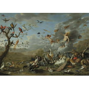 Jan van Kessel the Elder: Allegory of Air - 12 Inch By 18 Inch Laminated Poster With Bright Colors And Vivid Imagery-Fits Perfectly In Many Attractive Frames