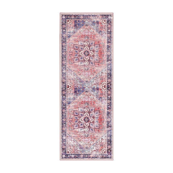 My Magic Carpet 2.5'x7' Machine Washable Non-Slip Kitchen Hallway Runner Rug - Seraphina Multicolor