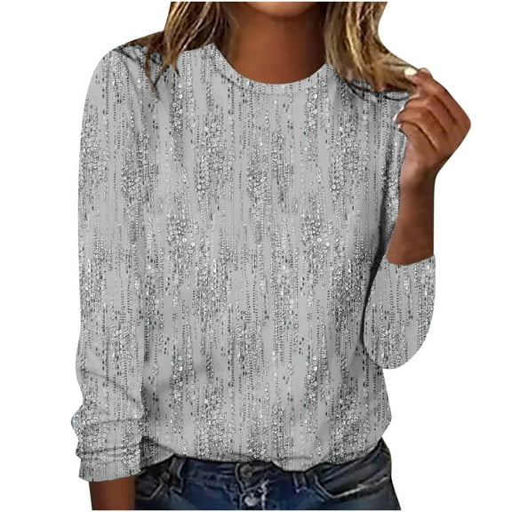 Summer Savings Clearance! yievot Going out Tops for Women V Neck Long Sleeve T Shirt Fashion Printing Blouse Tops