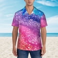 thumbnail image 2 of Fotbe Rainbow Glitter Cute Camisa Hawaiana para Hombre Unisex – Camisa Casual de Verano con Botones de Manga Corta de Algodón y Lino,3X-Large, 2 of 7
