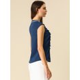 thumbnail image 4 of INSPIRE CHIC Women's Tie Neck Cap Sleeve Button Down Ruffle Summer Shirt, 4 of 6