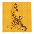 thumbnail image 3 of Ambesonne Giraffe Shower Curtain, and Mother Family Art, 69"Wx75"L, Marigold Redwood, 3 of 5