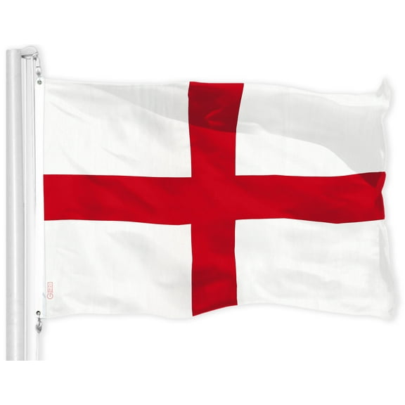 G128 - England English Flag 3x5 ft Printed Brass Grommets 150D Quality Polyester Flag Indoor/Outdoor - Much Thicker More Durable Than 100D 75D Polyester