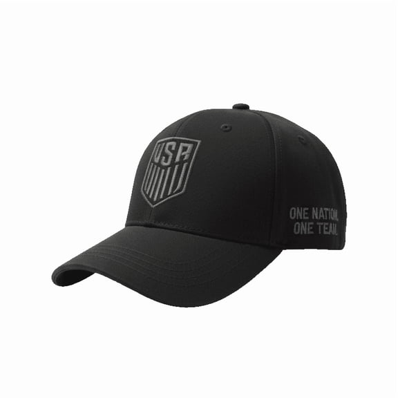 Icon Sports U.S Soccer Adjustable Baseball Hat, Cotton, Matte Black