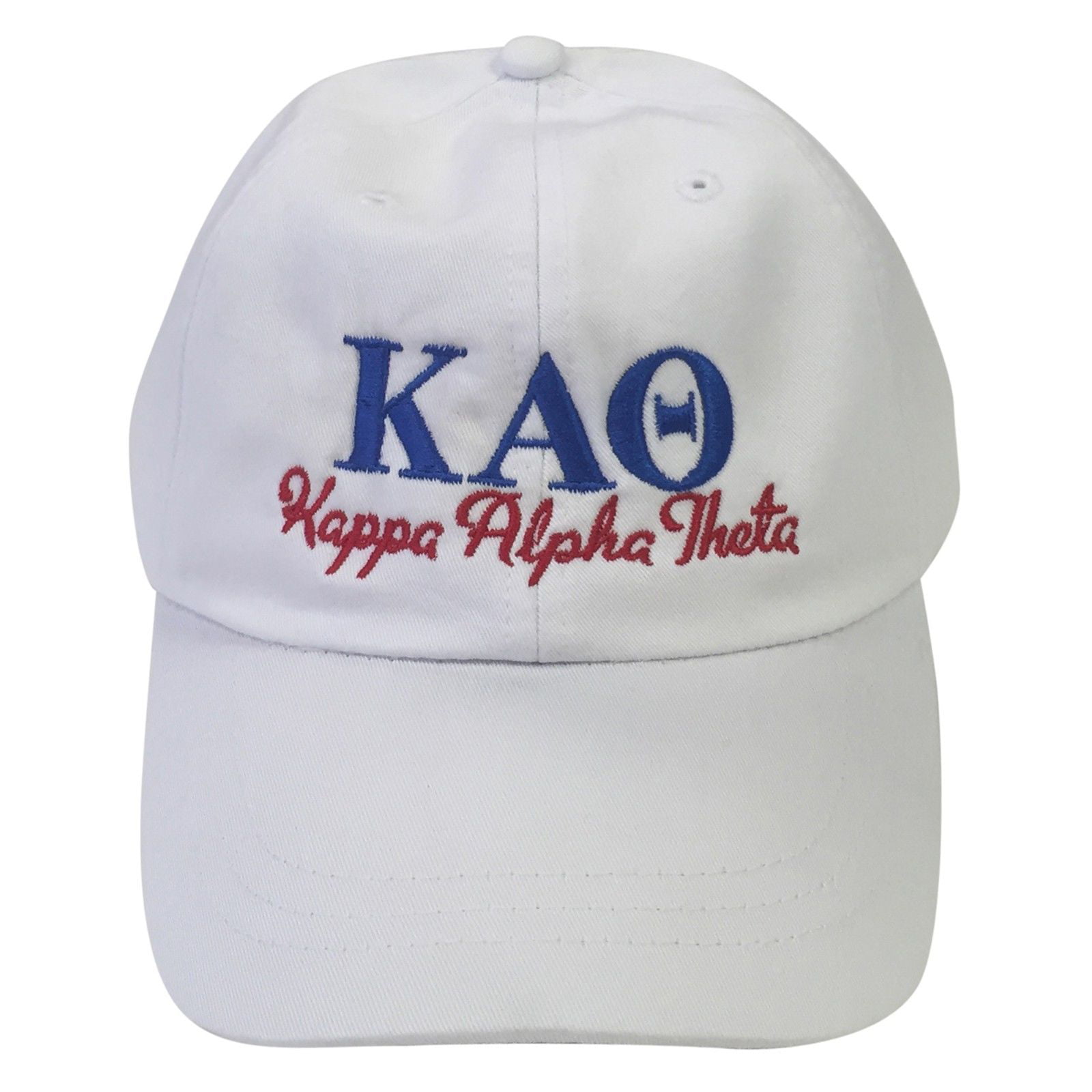 Kappa Alpha Theta Bar Design Light Pink Baseball Hat with White Thread Hat 