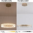 thumbnail image 4 of Miumaeov Modern Crystal Chandelier 19.7'' Ring Pendant Lighting Adjustable Hanging Ceiling Light 48W Dimmable LED Pendant Ceiling Light with Remote Gold Hanging Light Fixtures, 4 of 10