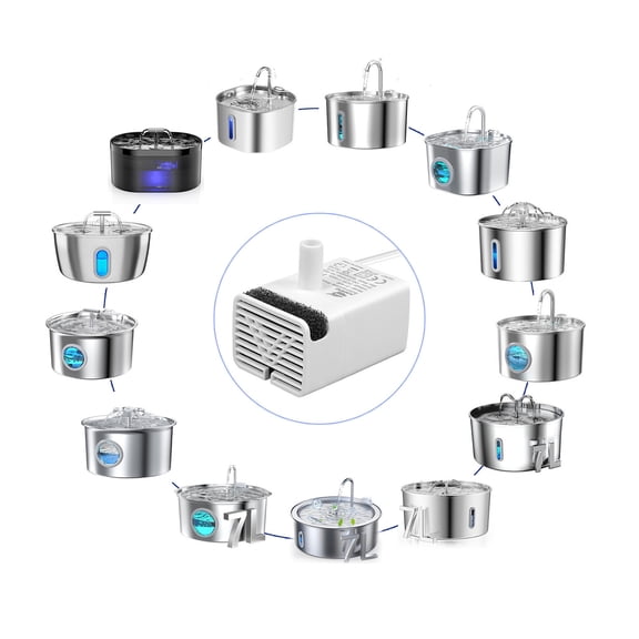 Pet Fountain Replacement Pump USB Super Quiet IPX8 Waterproof Motor - Automatic Circulating Water System, Long-Lasting Low Power, Easy Clean for Cat Dog Dispenser